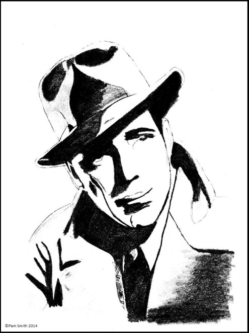 A sketch of Humphrey Bogart by me, scanned at 600dpi